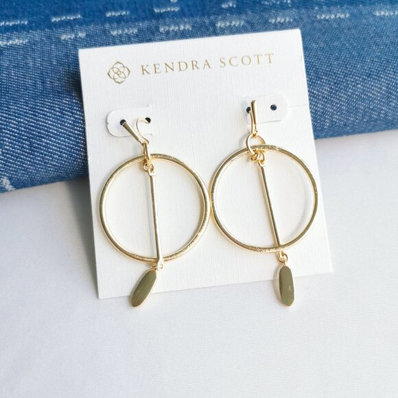 Kendra Scott Nalani Open Frame Earrings in Gold - Picture 1 of 2